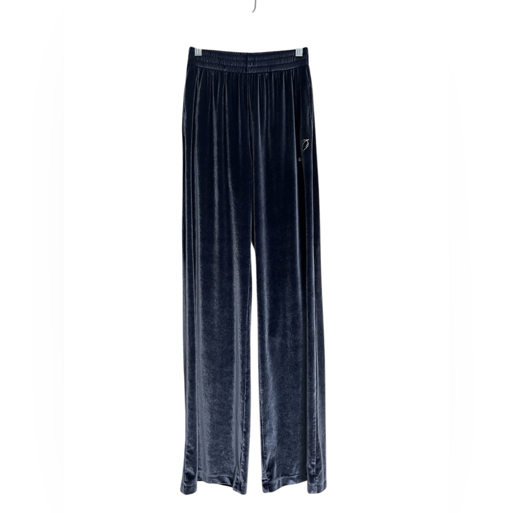VICTORIA’S SECRET PINK Velour Shine Logo Wide-leg elastic waist pants XS EUC